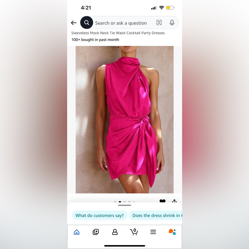 Midi satin pink dress